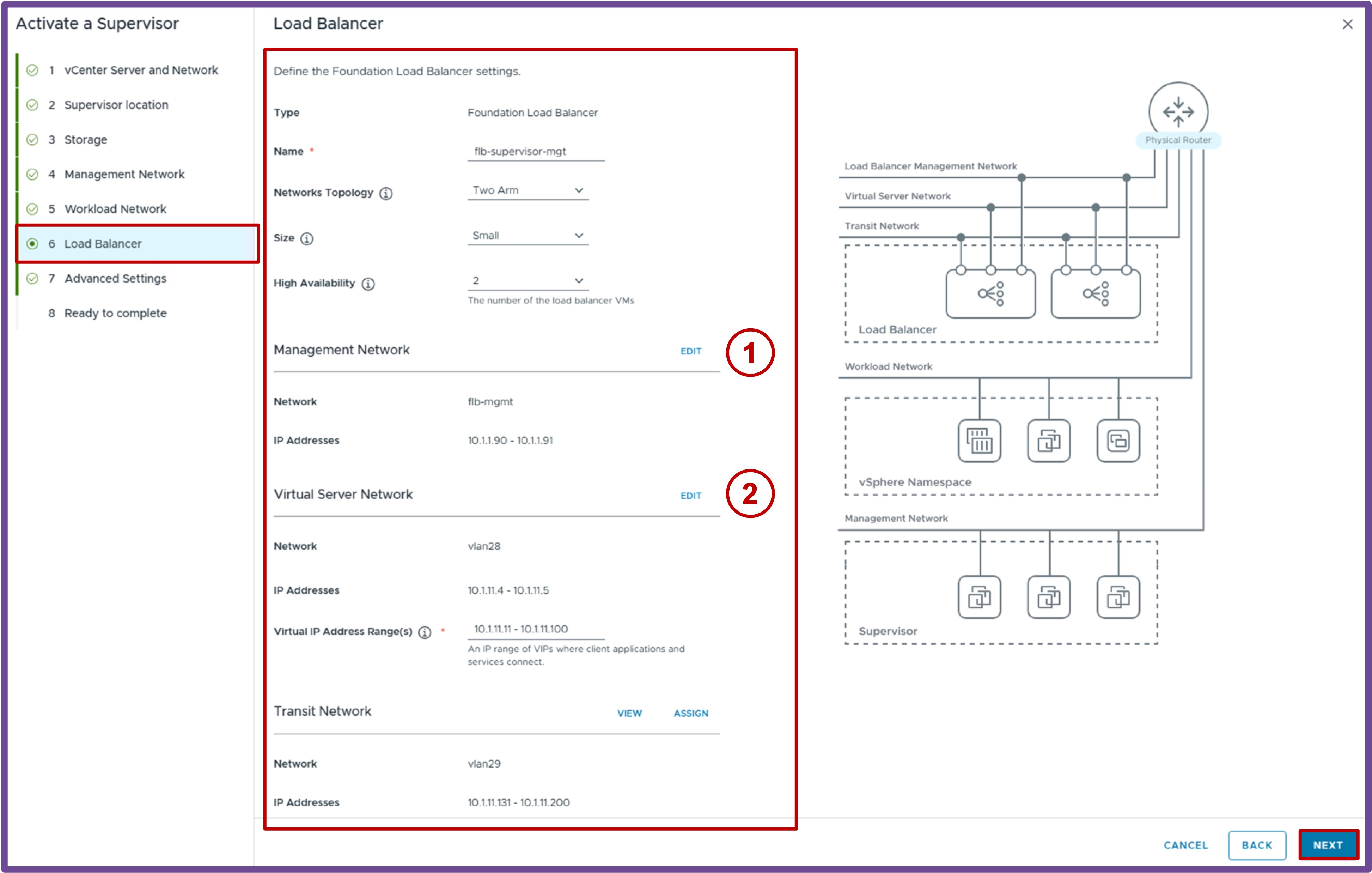 Advanced Settings and Sizing