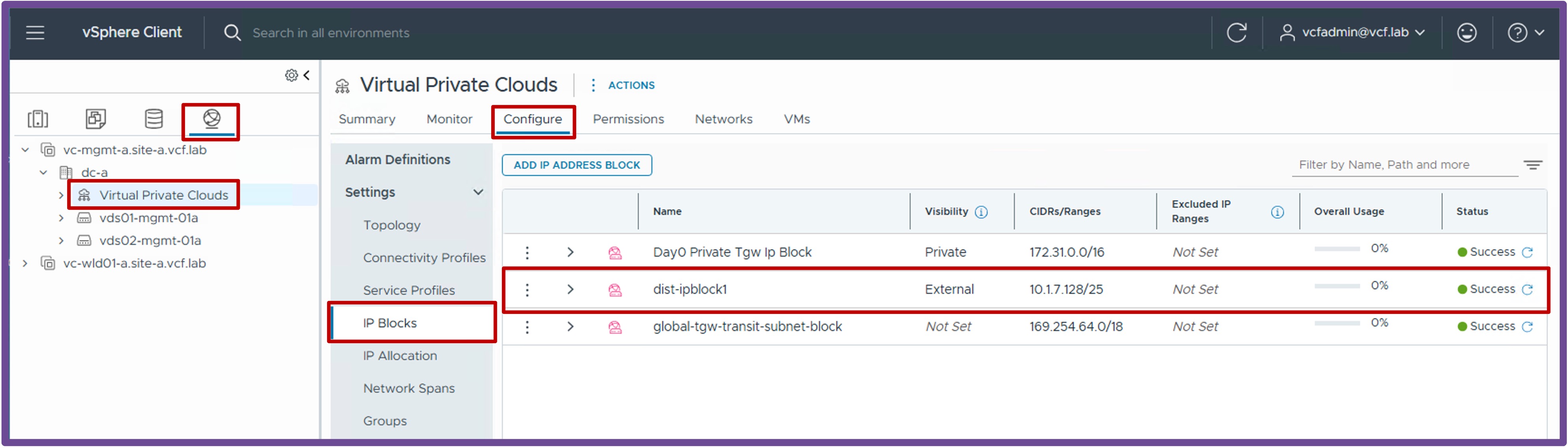 IP Blocks Properties