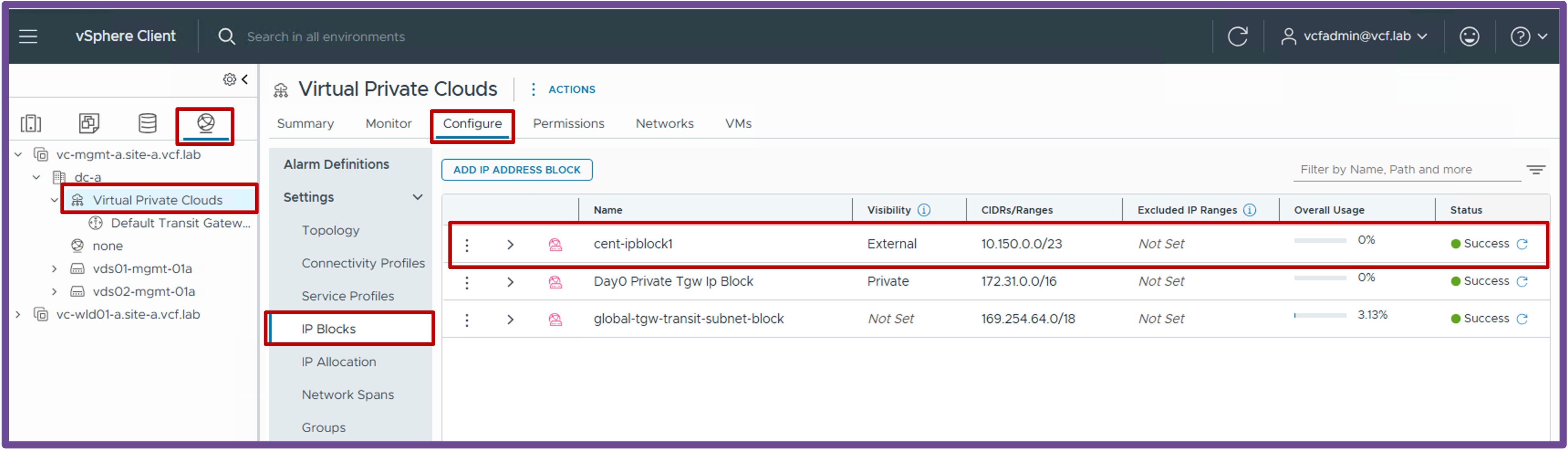 IP Blocks Properties