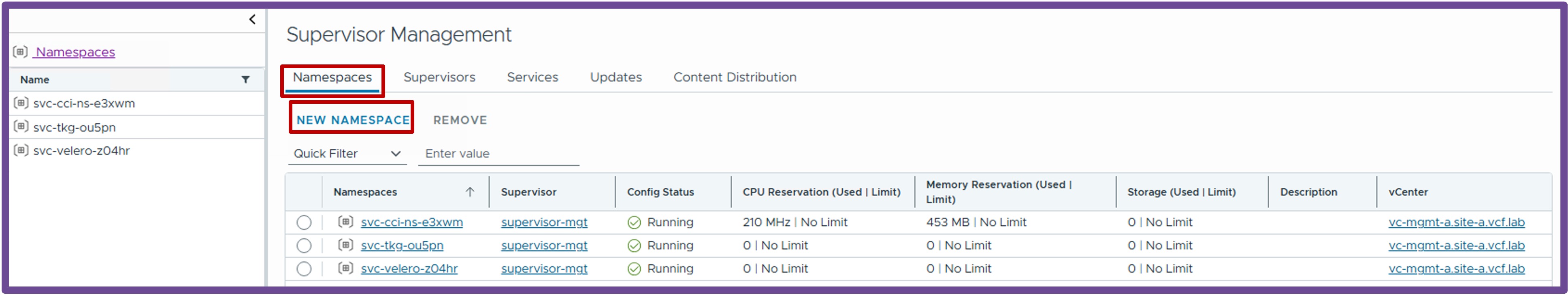 Add Namespace