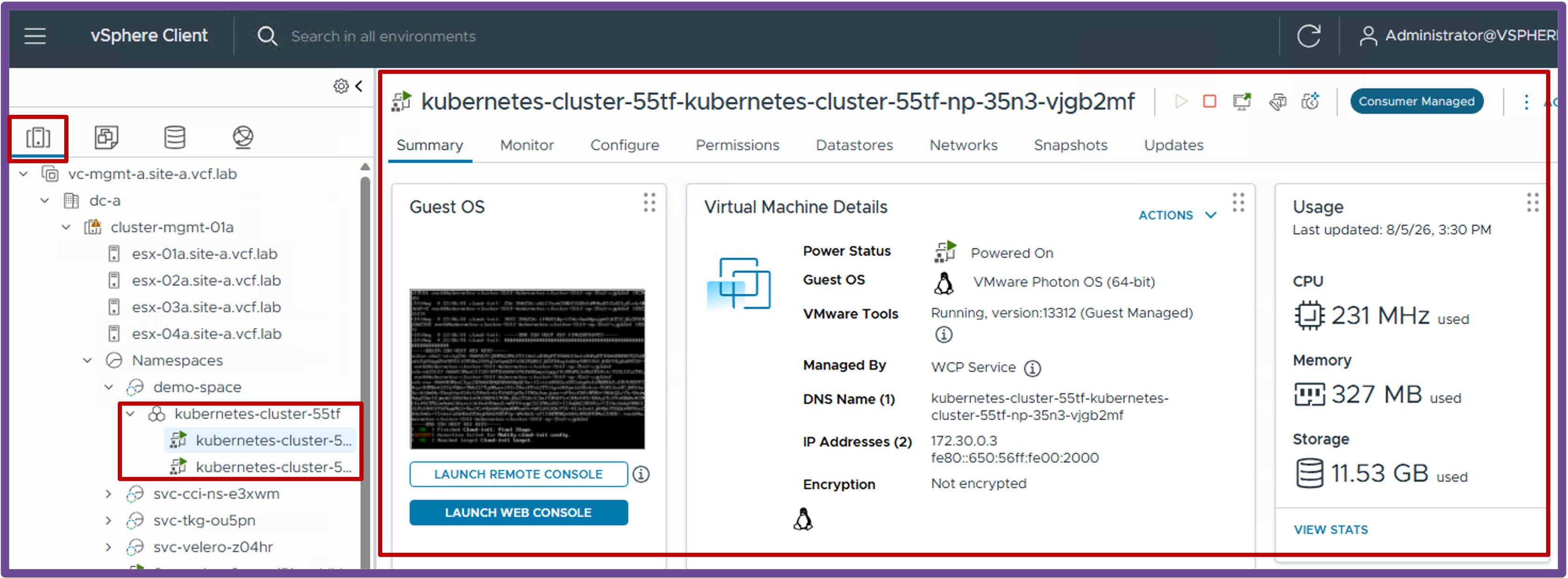 Validate K8s Cluster VMs