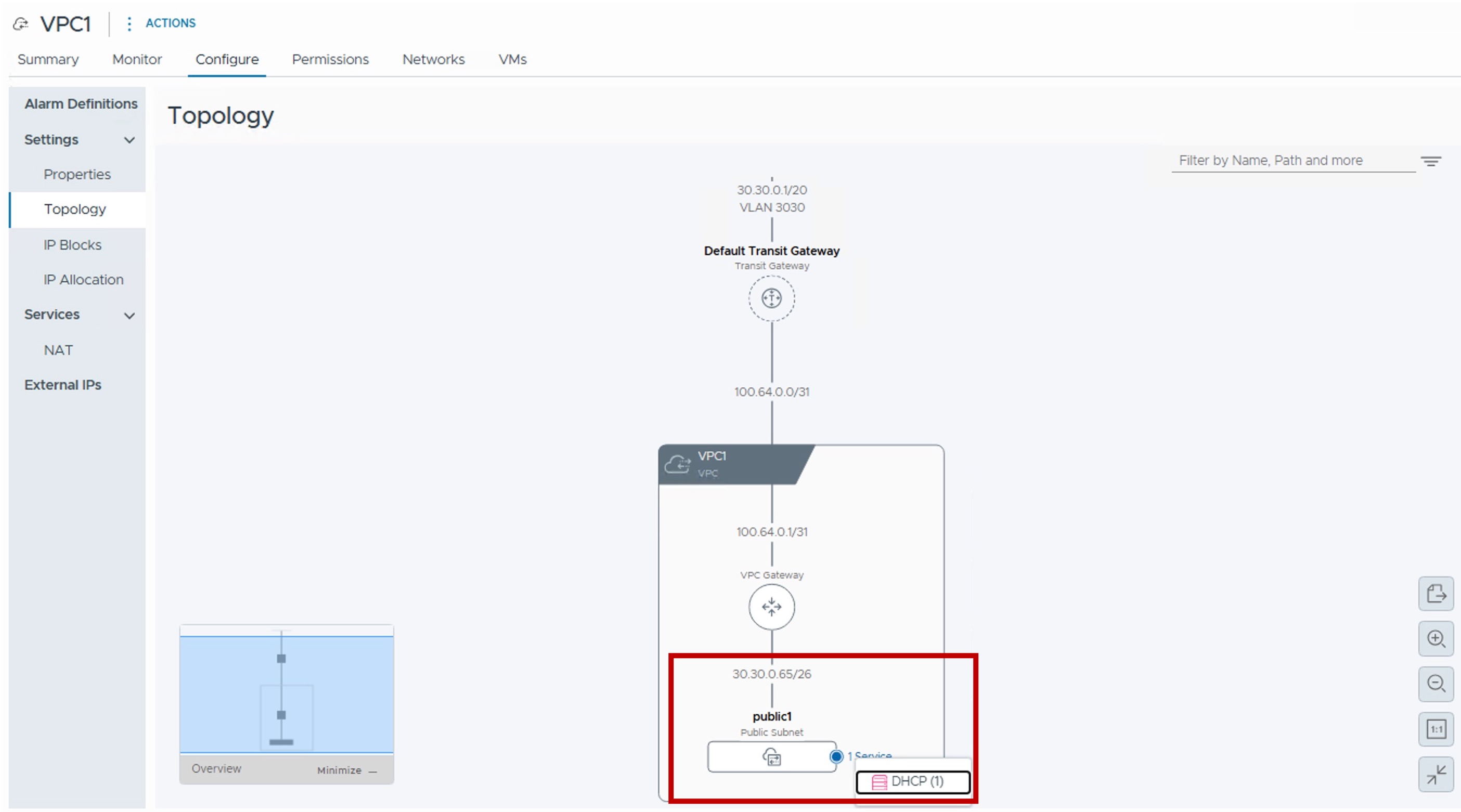 vCenter Validation VPC Subnet