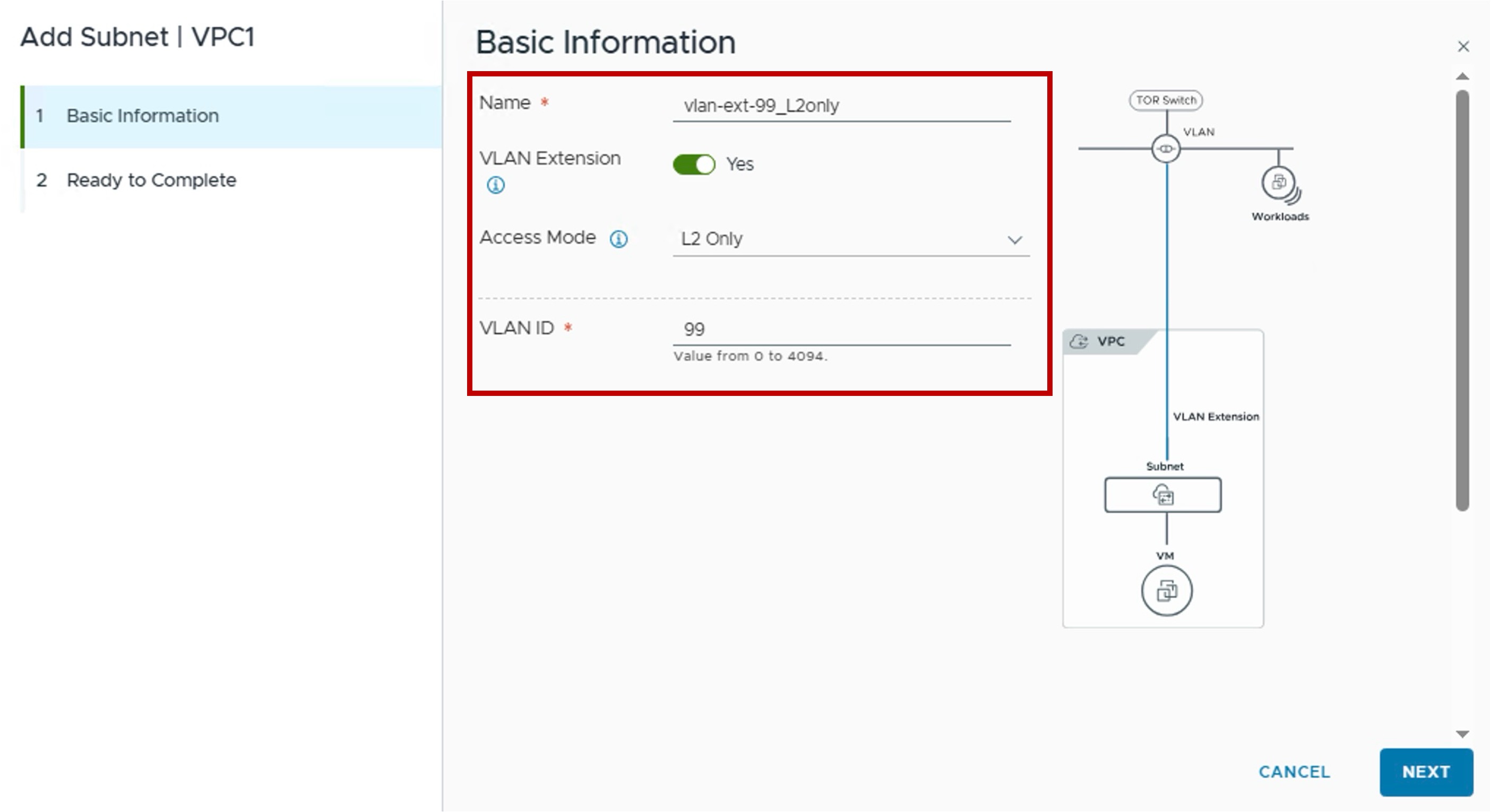 vCenter Create VPC