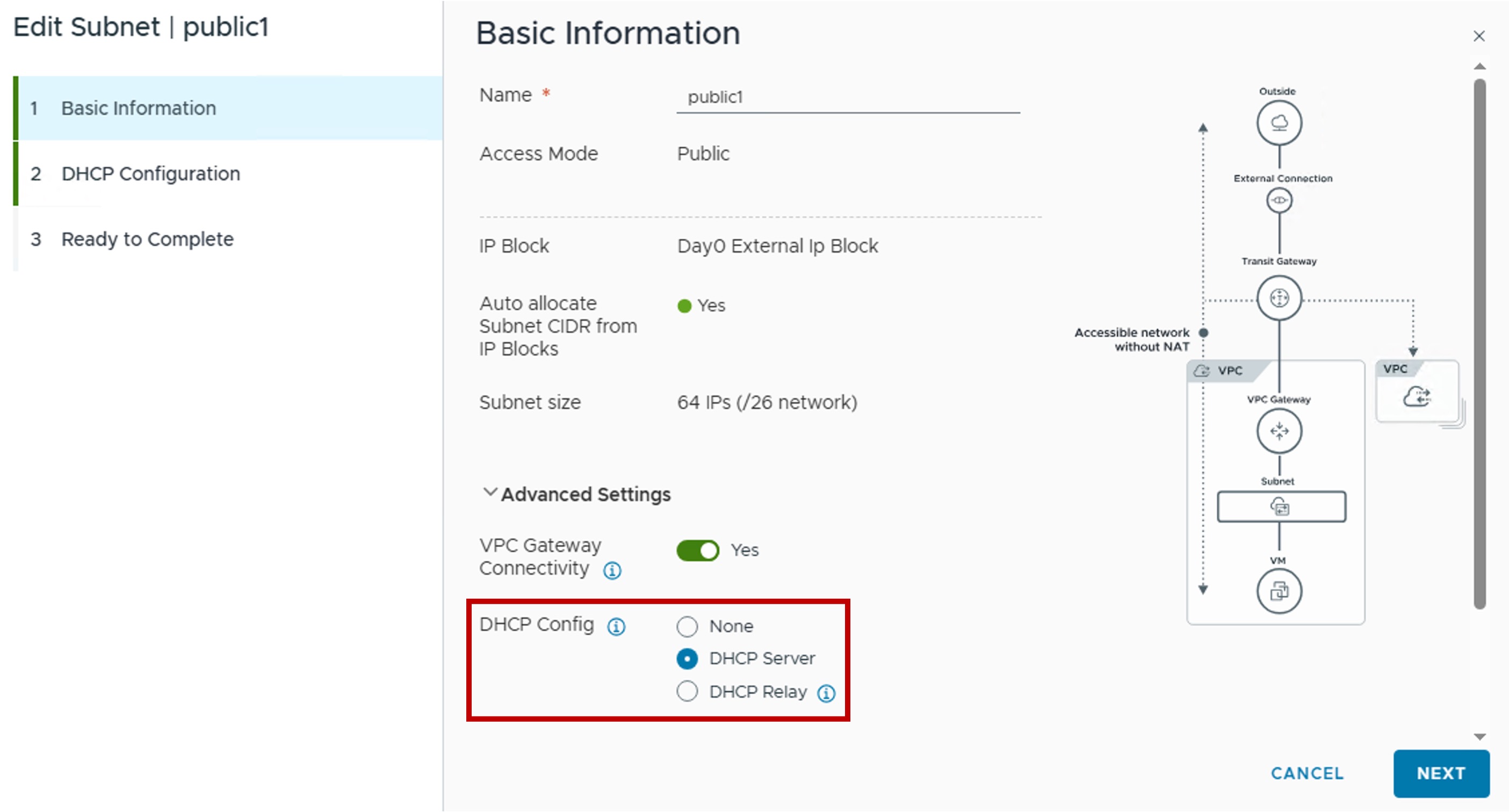 vCenter Enable DHCP Server